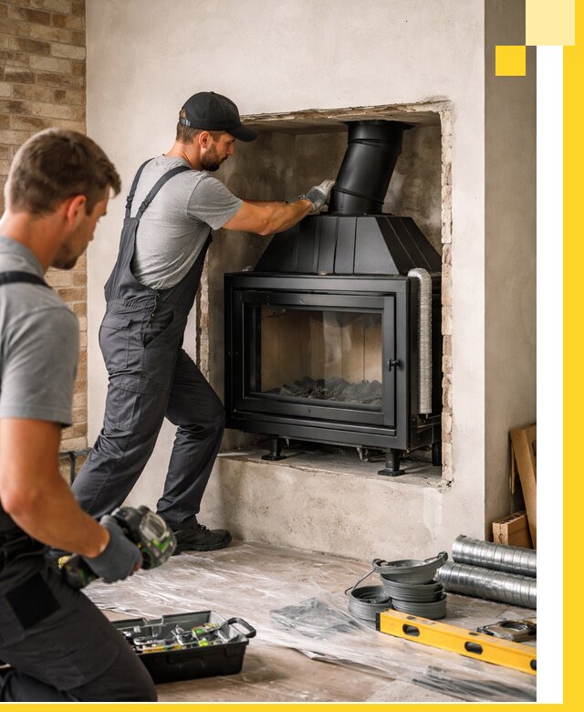 Установка каминных топок в Ялуторовске: монтаж, подключение