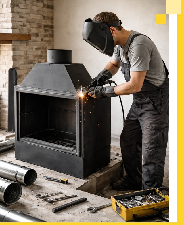 Продажа и установка металлических каминов в Ялуторовске под ключ