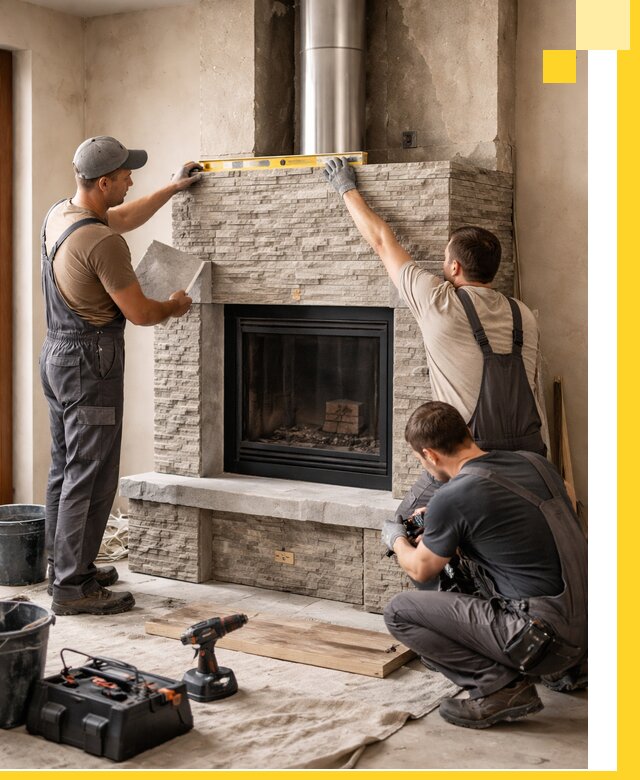 Профессиональный монтаж каминов под ключ в Ялуторовске для дома