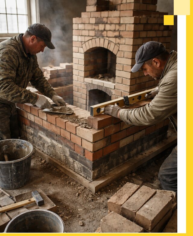 Изготовление и монтаж печей и каминов из кирпича в Ялуторовске