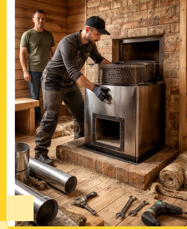 Монтаж банных печей под ключ в Ялуторовске от 18592 р., ЭриданЛтр