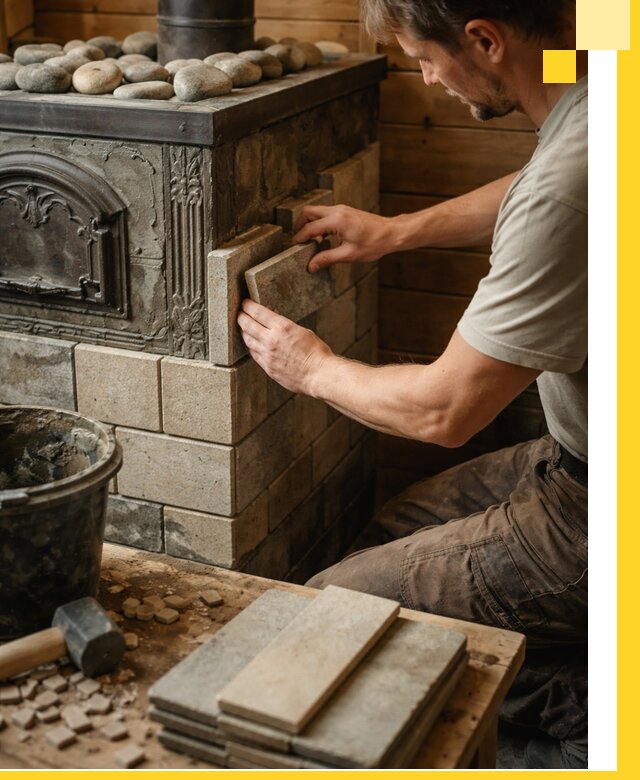 Облицовка банных печей в Ялуторовске профессиональная отделка