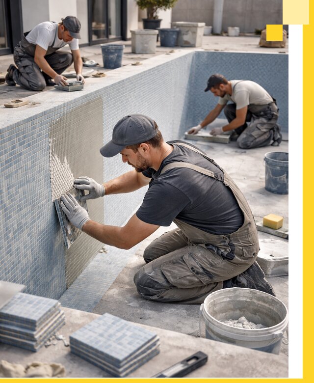 Облицовка бассейнов в Ялуторовске плитка мозаика гидроизоляция