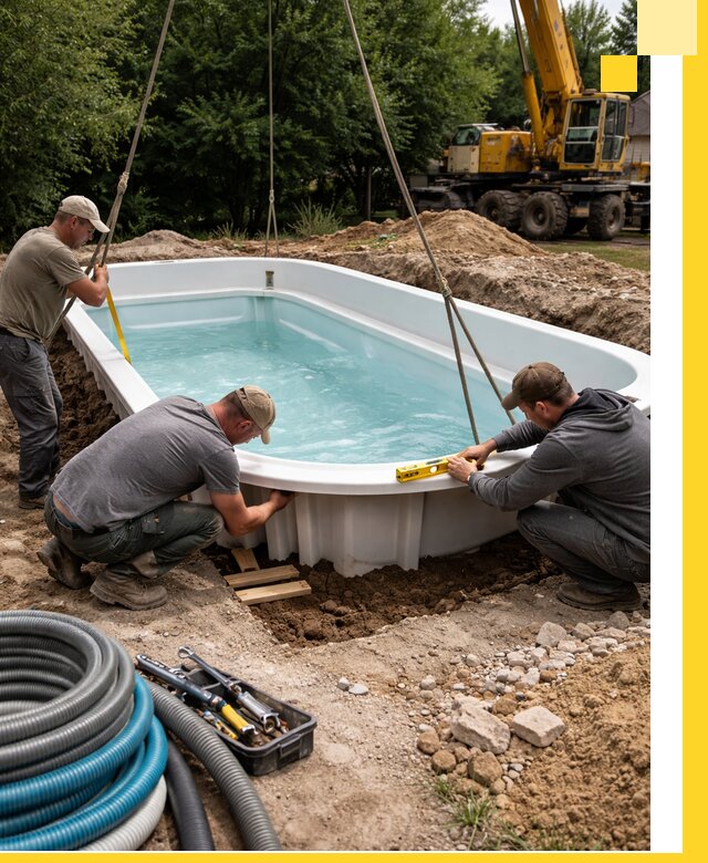 Установка и монтаж композитных бассейнов под ключ в Ялуторовске