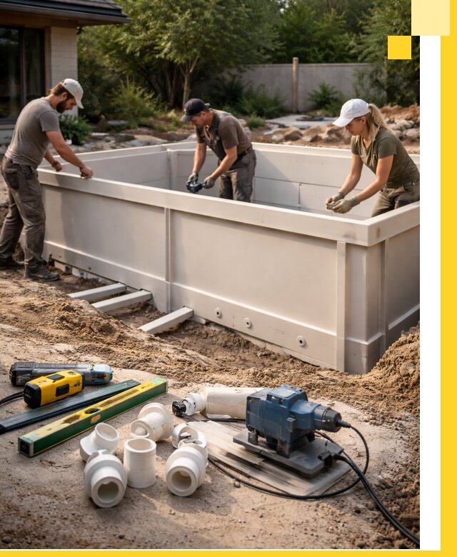 Установка полипропиленовых бассейнов под ключ в Ялуторовске