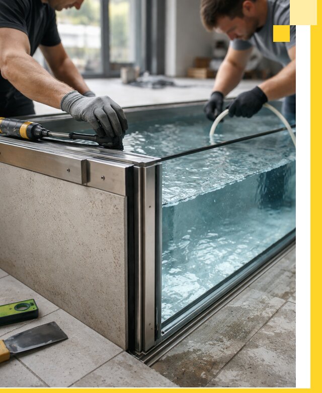 Проектирование и монтаж стеклянных бассейнов в Ялуторовске