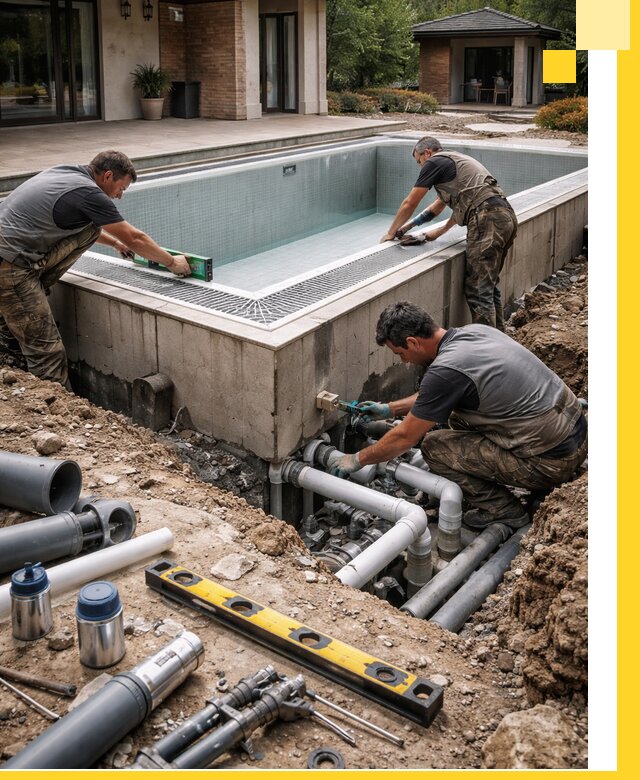 Строительство переливных бассейнов в Ялуторовске под ключ