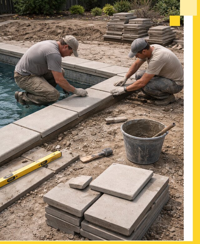 Установка и изготовление копингового камня для бассейнов в Ялуторовске