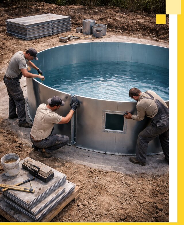 Круглые бассейны под ключ в Ялуторовске проектирование и монтаж