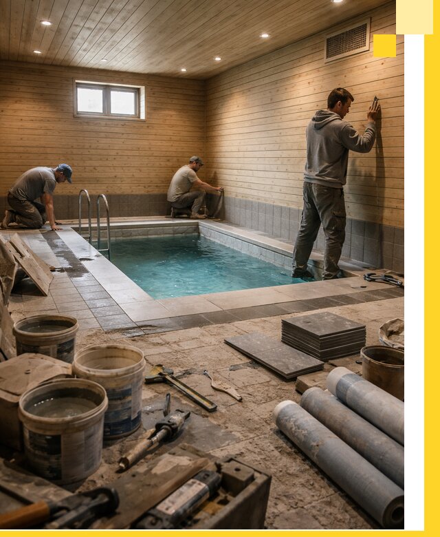 Строительство бани с бассейном и сауной под ключ в Ялуторовске