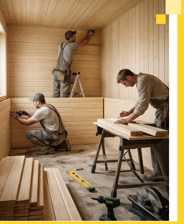 Обшивка саун в Ялуторовске из натуральной древесины под ключ