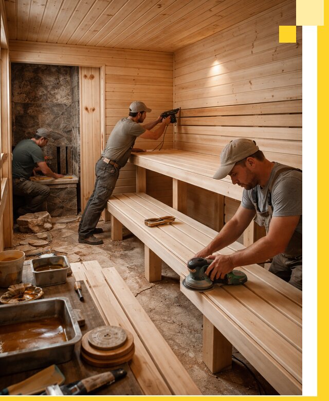 Профессиональная отделка бань в Ялуторовске под ключ, с гарантией