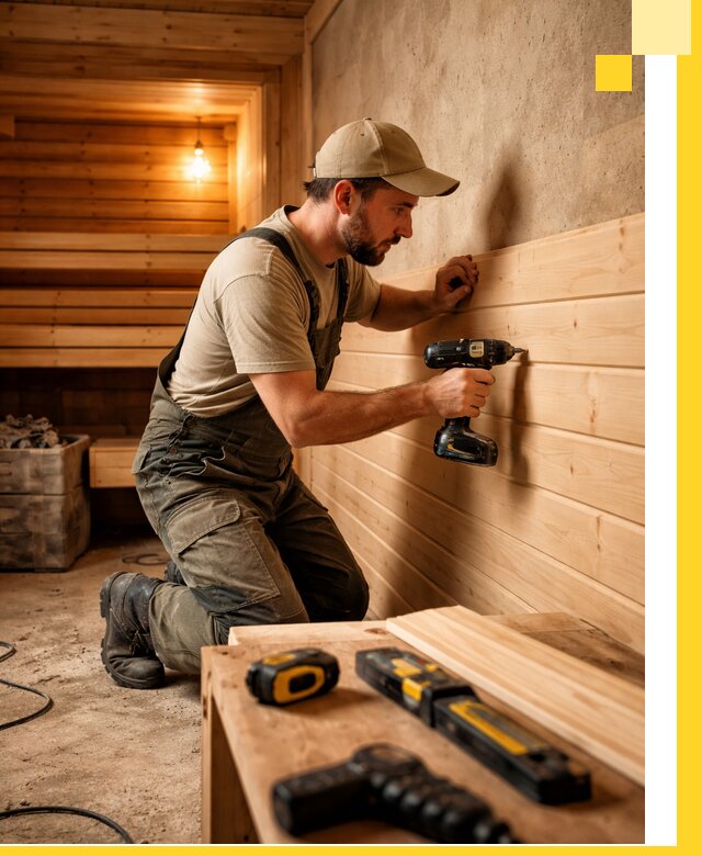 Профессиональная внутренняя отделка бани в Ялуторовске под ключ