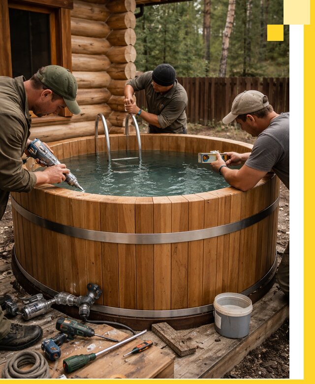 Строительство бань с купелью под ключ и отделкой в Ялуторовске