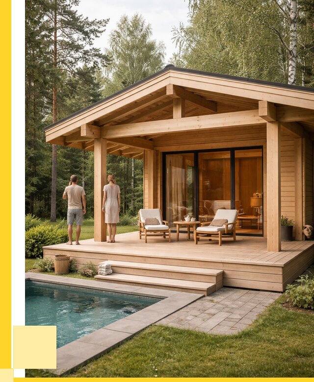 Бани с террасой под ключ в Ялуторовске от 619740 р. | ЭриданЛтр