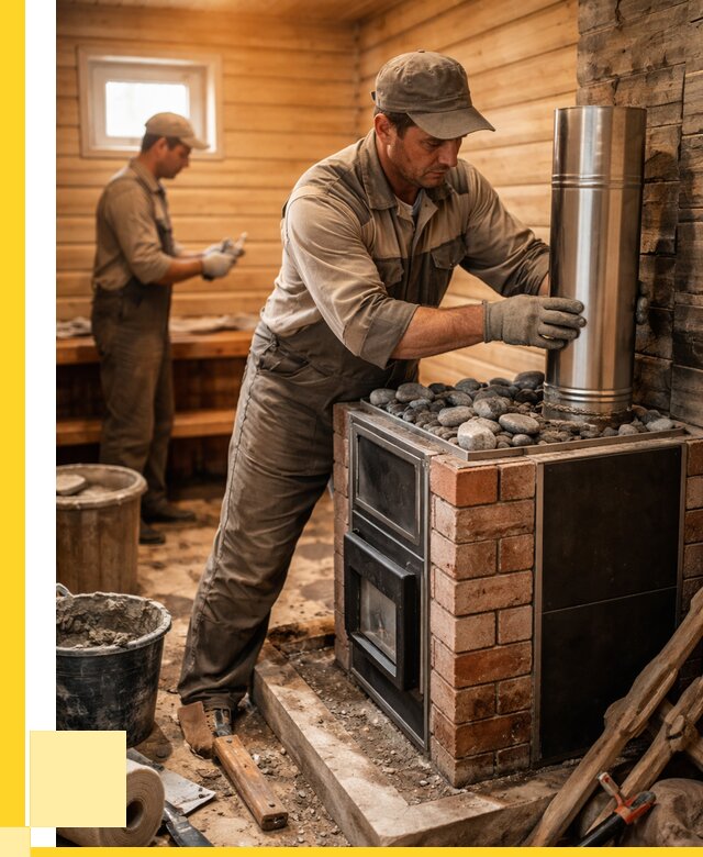 Монтаж печи в бане под ключ в Ялуторовске от 20658 р. | ЭриданЛтр