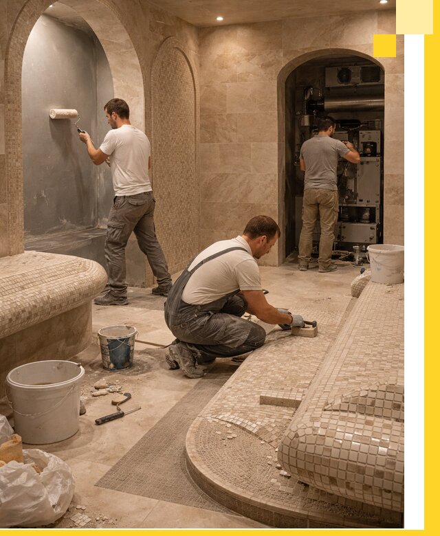 Строительство бани с хамамом и бассейном под ключ в Ялуторовске