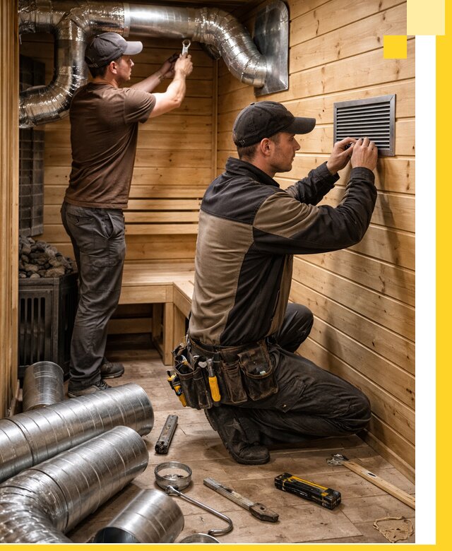 Проектирование и монтаж вентиляции бани в Ялуторовске под ключ