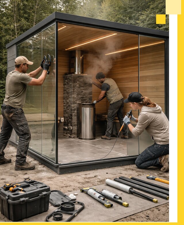 Проектирование и строительство стеклянных бань в Ялуторовске