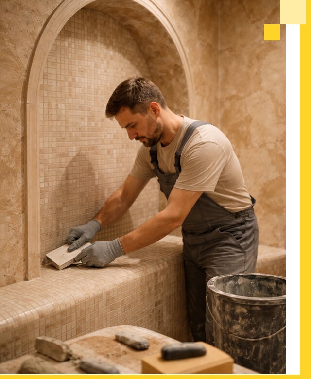 Профессиональная отделка хамамов с мозаикой под ключ в Ялуторовске