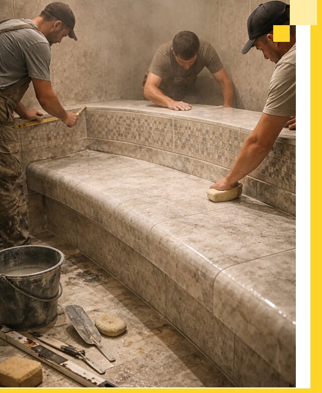 Изготовление и установка сидений для хамама в Ялуторовске