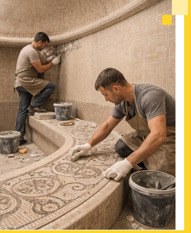 Плитка для хамама в Ялуторовске, укладка, подбор и поставка